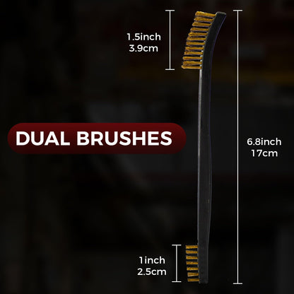 12 Pack Double-Ended Gun Cleaning Brushes Set, Brass Brush Gun Cleaning -Nylon Handle - All Purpose Cleaning Supplies Kit