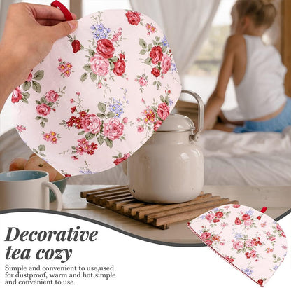 LUOZZY 2pcs Cotton Tea Cozy Pot Cover, Insulated Kettle Cover, 35 * 25cm - Pink