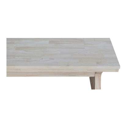 IC International Concepts, Canyon Collection Solid Bench, Solid Real Wood, Sturdy Parawood, Entryway/Dining/Living, 60"W x 14.56"D x 18"H, 450 lbs Weight Capacity, Paint/Stain Ready, Unfinished
