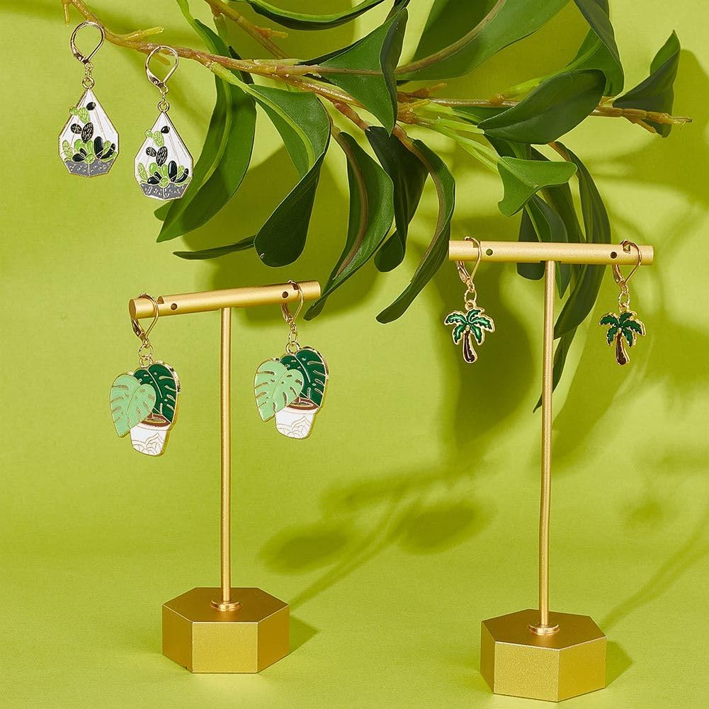 SUNNYCLUE 1 Box 20Pcs Stitch Markers Cute Lobster Clasp Charms Green Plants Cactus Crochet Stitch Marker Removable Knitting Stitch Markers Metal Crocheting Markers for Sewing Weaving Knit Threading