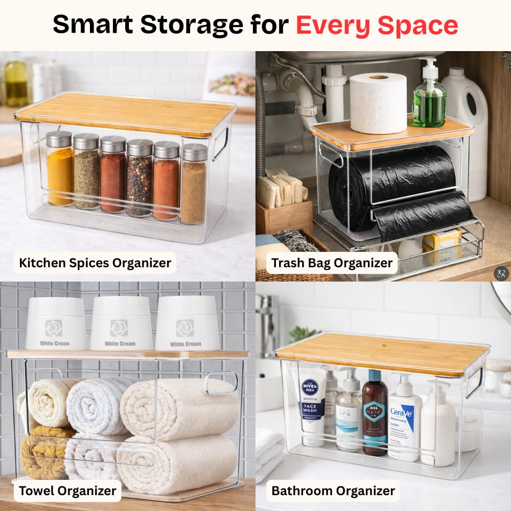 2.5 15 Trash Bag Dispenser with Front Opening, Stackable Garbage Bag Holder for Kitchen & Home, Fits Gallon Bags