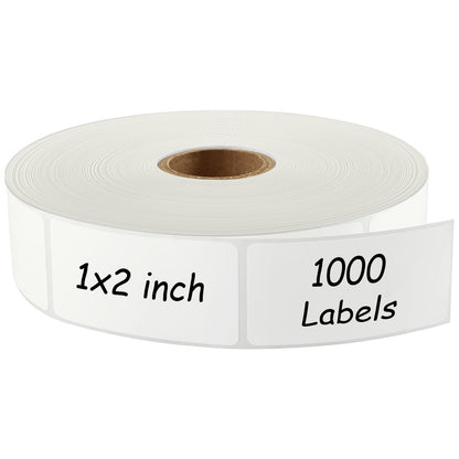 MaxGear 1000 Removable Freezer Labels 1x2 Inch, Waterproof Oil Resistant Stickers No Residue for Food Containers Pantry Jars Organization Meal Prep, 1 Roll