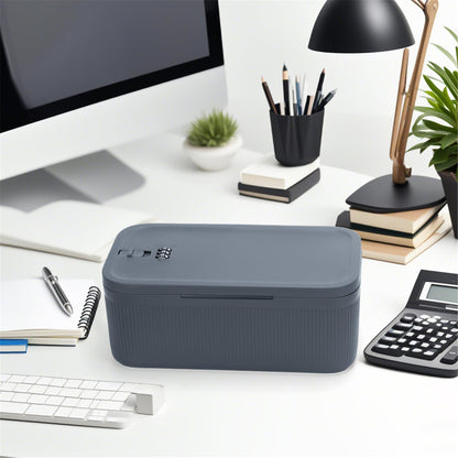 Lockable Storage Box,Medicine Lock Box Travel Case,Refrigerator Bin Container for Food,Medicines,Snacks,Locking Mobile Cell Phone Device Jail,Lockbox for Office,Home,School,Father Gift (Navy Small)