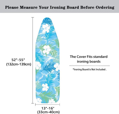 Flashideas Floral Print Ironing Board Cover and Pad - 15x54 Inch Standard Cover with Elastic Edge, Scorch Resistant
