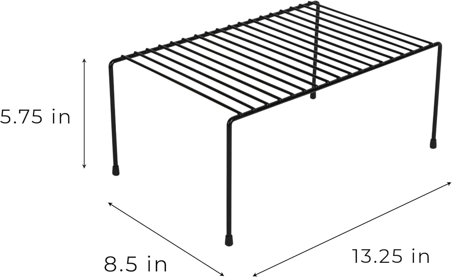 Smart Design Cabinet Storage Shelf Rack, Set of 6, Medium, 8.5 x 13.25 Inch, Non-Slip Feet, Steel Metal Frame