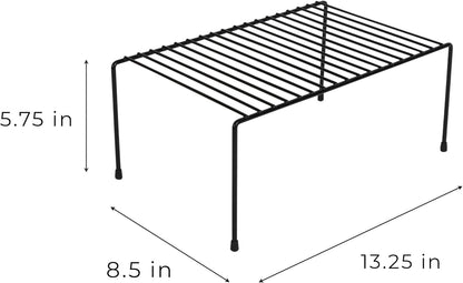 Smart Design Cabinet Storage Shelf Rack, Set of 6, Medium, 8.5 x 13.25 Inch, Non-Slip Feet, Steel Metal Frame
