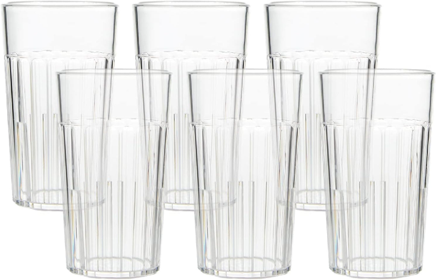 Arrow Home Products 6 oz Clear Plastic Tumblers, Set of 6, BPA Free, Break-Resistant Drinking Glasses for Indoor Use