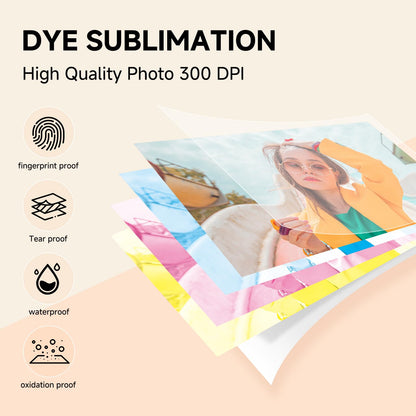 HPRT 4x6 Photo Printer, Full-Color Thermal Sublimation Wi-Fi Printing, Portable Instant Picture Printer for iPhone/Android, AR Video, Fun App, Home Use, Beige+20 Sheets Photo Paper & 1 Ribbons