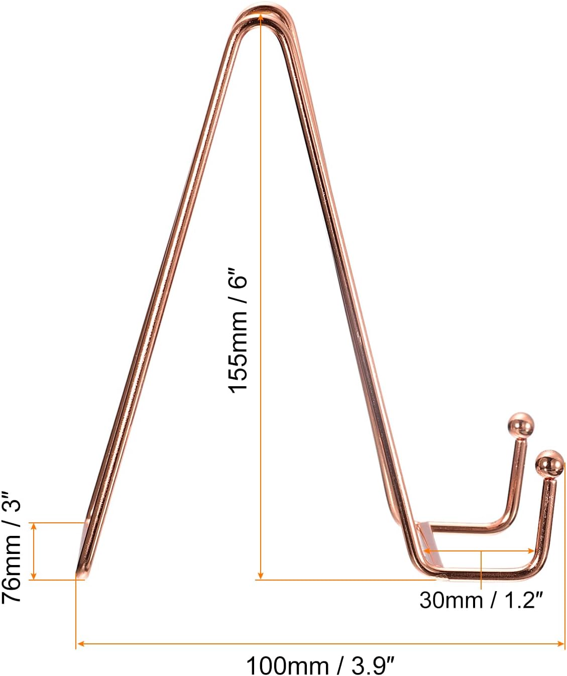 uxcell Plate Stand for Display, 3Pcs 6 Inch Iron Easel Holder for Decorative Plates, Picture, Photo, Book, Rose Gold