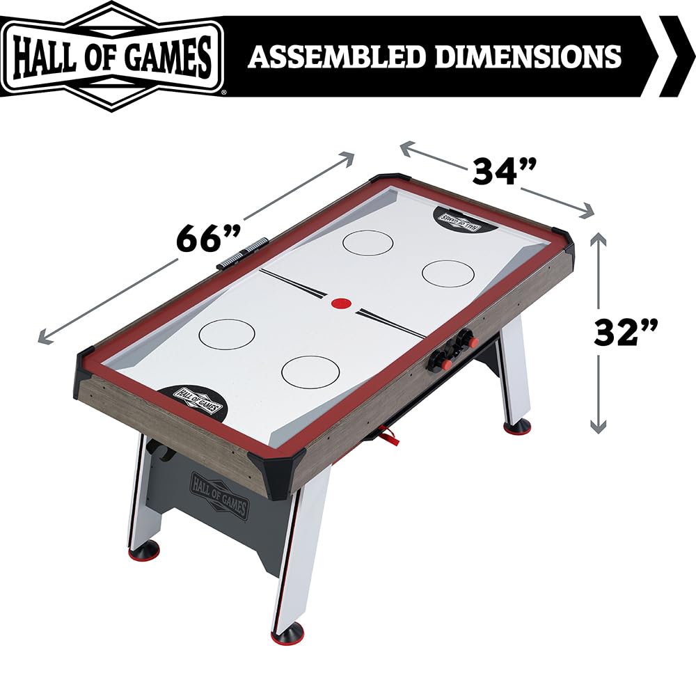 Hall of Games 5.5' Arcade Air Powered Hockey Table and Tennis Top 2-in-1 with Pusher, Puck, Net, and Paddle Set