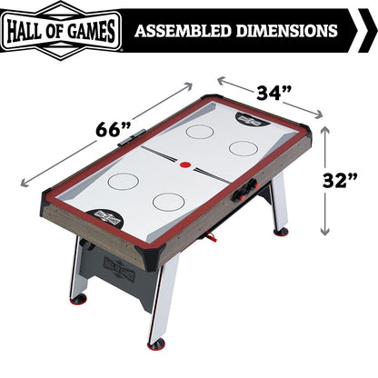 Hall of Games 5.5' Arcade Air Powered Hockey Table and Tennis Top 2-in-1 with Pusher, Puck, Net, and Paddle Set