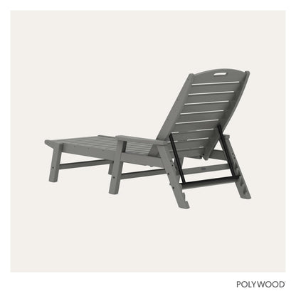 POLYWOOD NCC2280GY Nautical Arms Chaise, Slate Grey