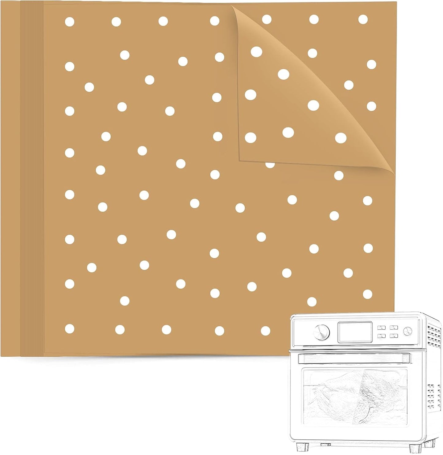 BYKITCHEN Air Fryer Oven Liners, Nonstick Unbleached Parchment Paper, 11x12 Inches, Set of 100