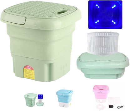 Mini Portable Washing Machine, Foldable Small Washer Bucket Type with Deep Cleaning, Half Automatic Wash Spin Dry for