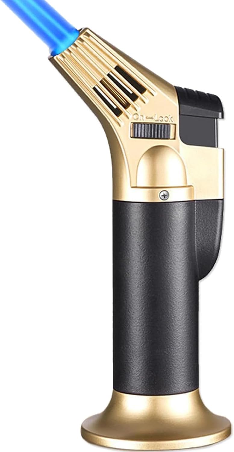 Butane Torch Lighter, Refillable Kitchen Culinary Cooking Blow Torch with Adjustable Flame for Desserts