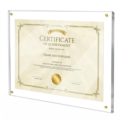 BEEJIBO 3 Pack 8.5x11 Diploma Frame for Walls – Clear Acrylic Certificate Frames with Magnetic, Self-Adhesive No-Drill Wall Mount Picture Frame for Documents, Artwork & Photos