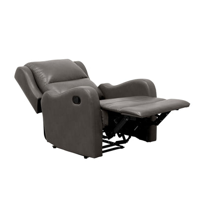 Lexicon Manual Recliner Chair, Reclining Sofa Chair, Home Theater Seating, Wall Hugger, Manual Recliner for Living Room/Office/Apartment, Easy Assembly, Gray Faux Leather