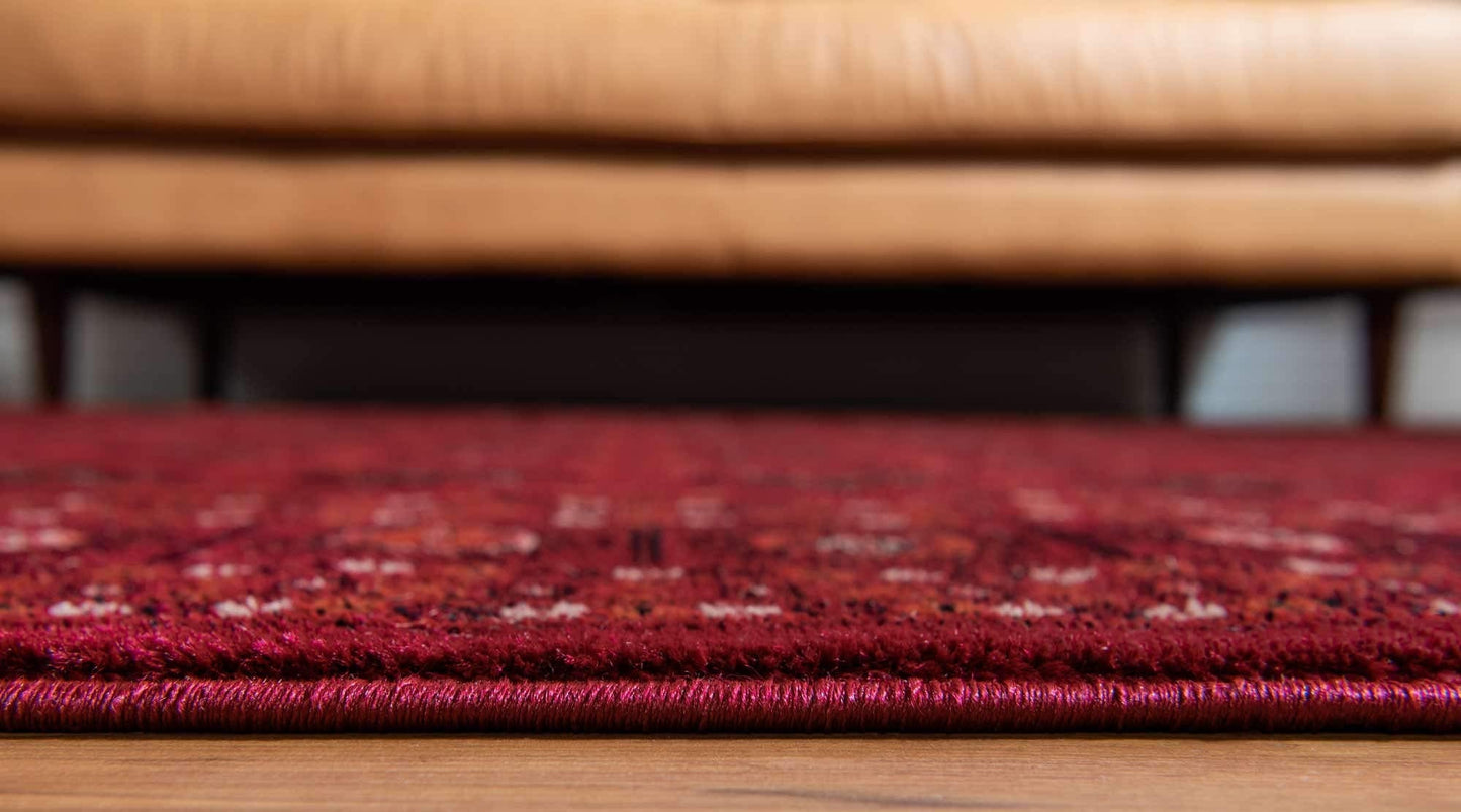 Unique Loom Tekke Collection Over-Dyed Saturated Traditional Torkaman Area Rug, 9 ft x 12 ft, Red/Burgundy