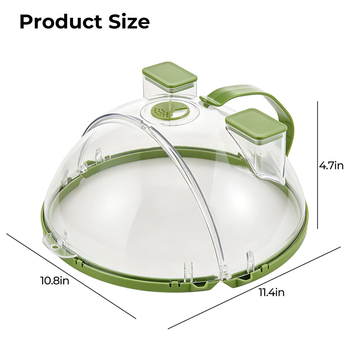 UFORU Upgraded Foldable Microwave Splatter Cover with Water Steamer,10 Inch Microwave Cover for Food,Clear Plastic Plate Cover with Handle,Space-Saving Splatter Guard for Microwave