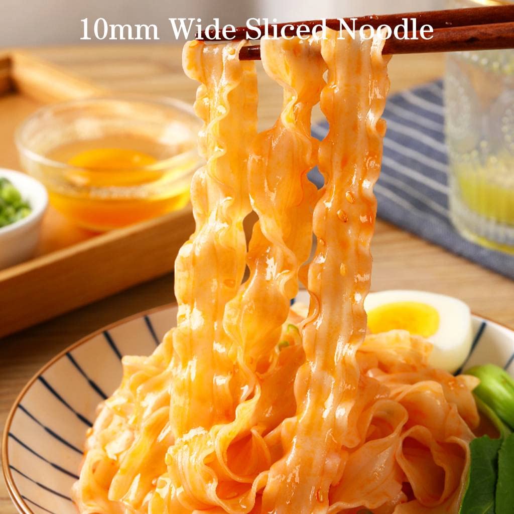 JTEDZI Knife Sliced Noodles Wavy Knife Cut Noodles, Chinese Flat Dry Wide Noodles, Vegetarian Knife Shaved Noodles, Dao Xiao Mian, 刀削面, 500g/17.63oz (pack of 1)