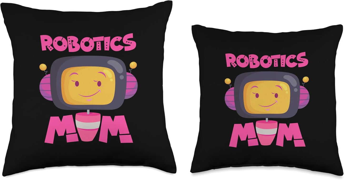 Multicolor Throw Pillow - Mom Robotics, 16x16
