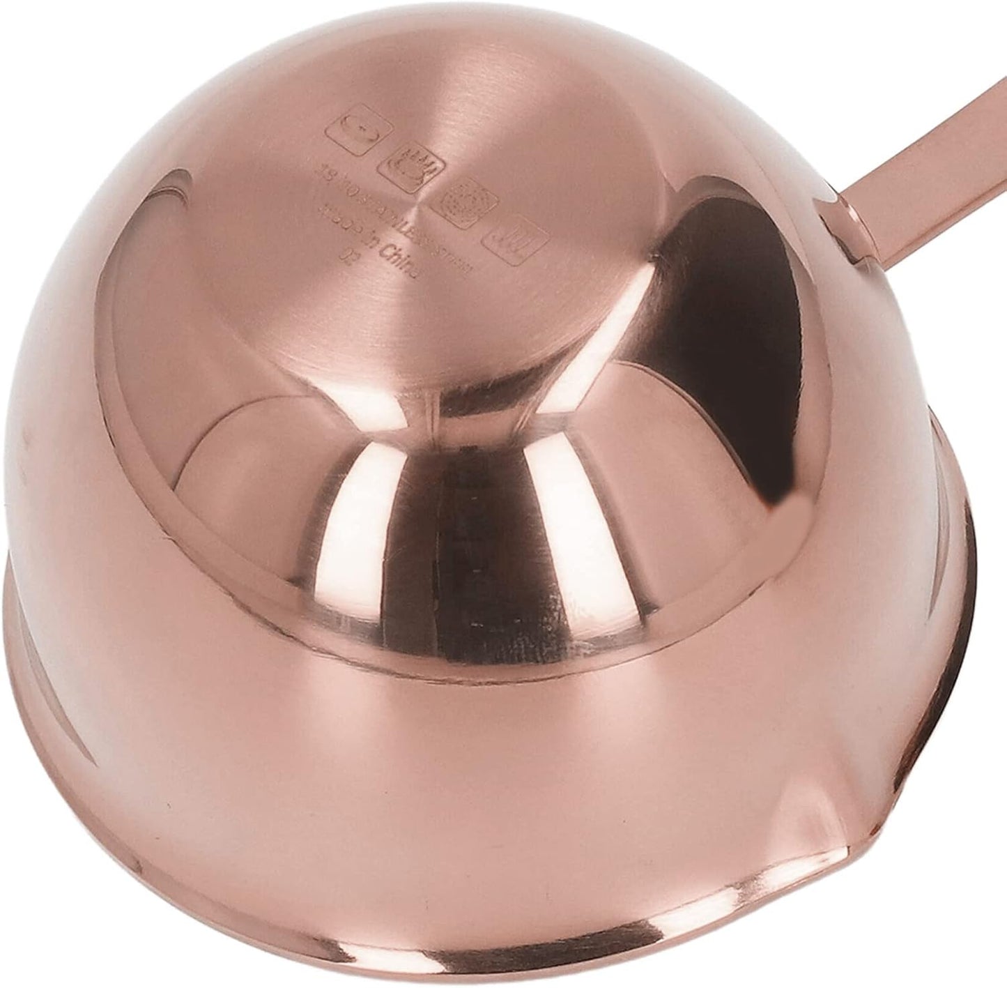 Stainless Steel Butter Warmer, 6.7oz / 200ml Mini Milk Pot with Pour Spouts for Boiling Milk and Sauces (Rose Gold)