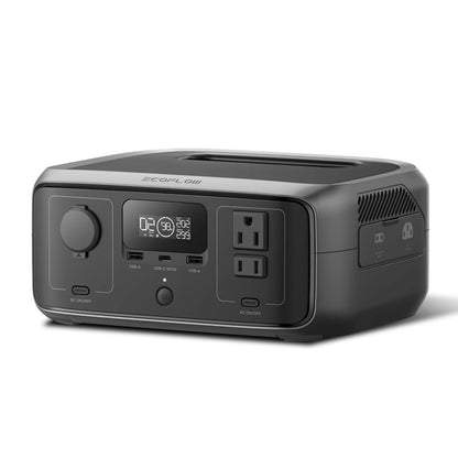 EF ECOFLOW Portable Power Station RIVER 3, 245Wh LiFePO4 Battery Power Station, 1Hr Fast Charging, 300W/X-Boost 600W Solar Generator for Outdoor/Camping/RVs/Home Use (Solar Panel Optional)