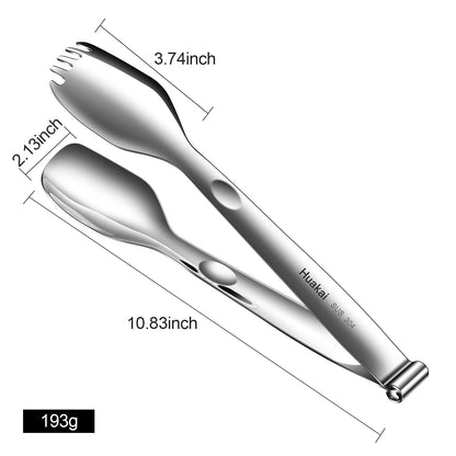 Huakai Cooking Tongs Detachable Design Stainless Steel Separates into Independent Small Spatulas, while Combining to Form Powerful Tongs for Flipping Heavy Steaks or Burgers