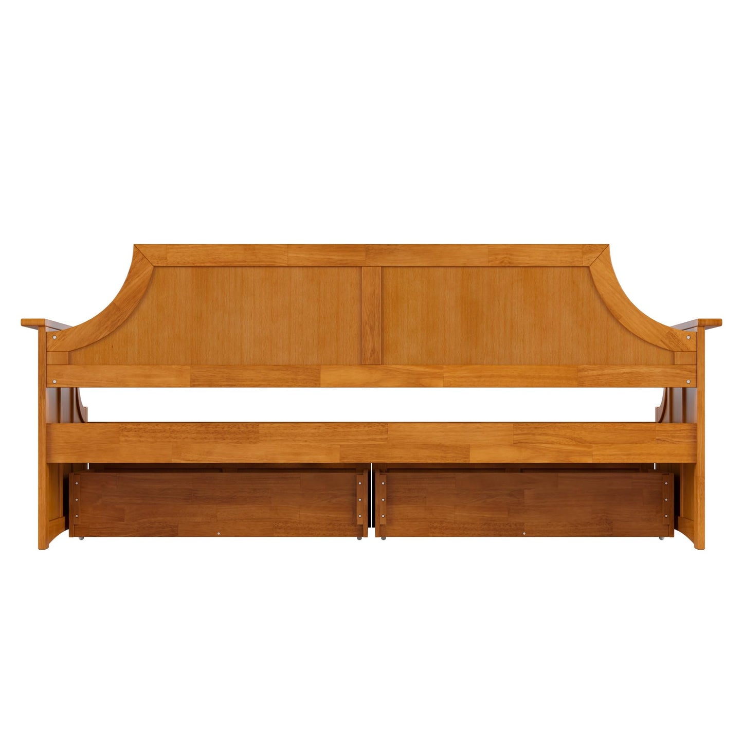 AFI, Cambridge Twin Size Wood Daybed Frame with 2 Storage Drawers, Light Toffee