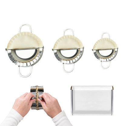 3-in-1 Dumpling Press, Pierogi Maker, and Empanada Maker Press, 304 Stainless Steel with 3 Sizes (4”, 5”, 6”) for Homemade Dumplings, Pastries and Empanada Mold Manual Pasta Makers