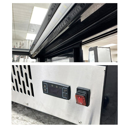 Bakery Display Cooler Countertop Refrigerated Case Desktop Vertical 28 ins Commercial Restaurant Pastry Deli Stainless Steel Base Curved Glass NSF Food Cooler CW120720