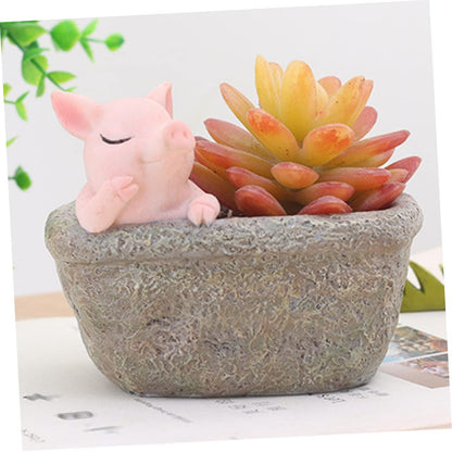 Yardwe Ceramic Planter, Unique Cactus Pot, Decorative Airplant Pot, Mini Container for Bonsai or Desk Topper