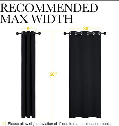 NICETOWN Blackout Curtains - Thermal Insulated Grommet Drapes for Autumn/Winter | Set of 2, 42"x50", Black