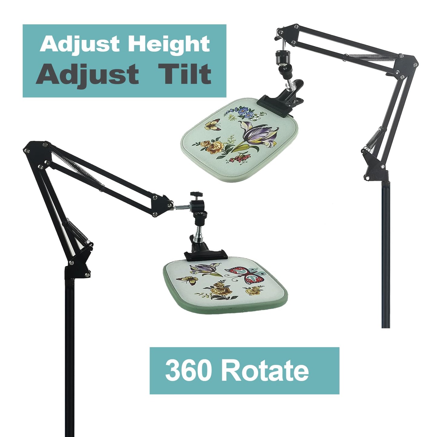 Embroidery Hoops Stand,Rotate Hand Embroidery Floor Stand Embroidery Hoop Holder Stand Can Move Freely Hand Embroidery Stands Floor Cross Stitch Hoop Stand Suitable for