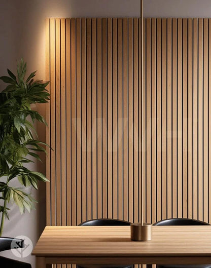 WVH Luxe American Oak Acoustic Slat Wood Wall Panels, Measures 94.49" x 23.62", Premium Finish, Interior Decor for Walls & Ceilings, Noise Cancelling & Sound Absorbing for Home, Office & Bedroom, 2pcs