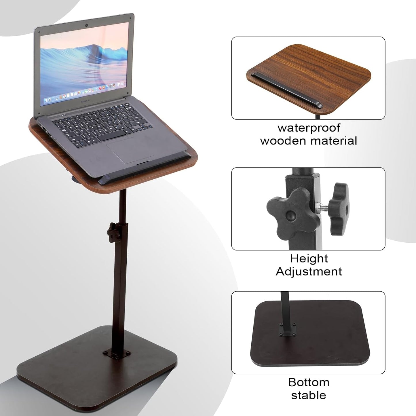 Wioxewi (15.7"x11.8") 360 Sofa Tray Table - Folding Swivel Laptop Desk for Couch, Bed, Recliner, Portable Multi-Angle