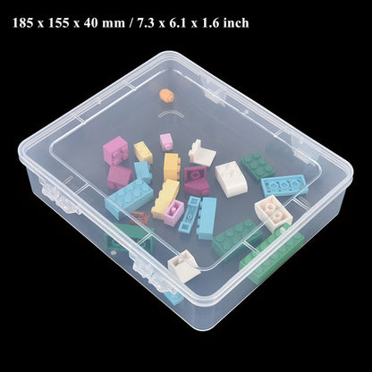 Thintinick 28 Pack Rectangular Mixed Sizes Clear Plastic Storage Containers Box with Hinged Lid for Beads and Other Small Craft Items