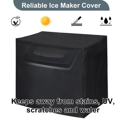 Ice Maker Cover, Universal Waterproof Shield for Rice Cooker, Bread Machine, Other Countertop Appliances, Black