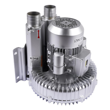 TEKKOAUTO Industrial Vacuum Pump for Factory Ventilation Dust Removal, 220V/380V AC Three Phases Regenerative Blower, 1.5KW, Maximum Rated Airflow 263m³/h (155CFM)