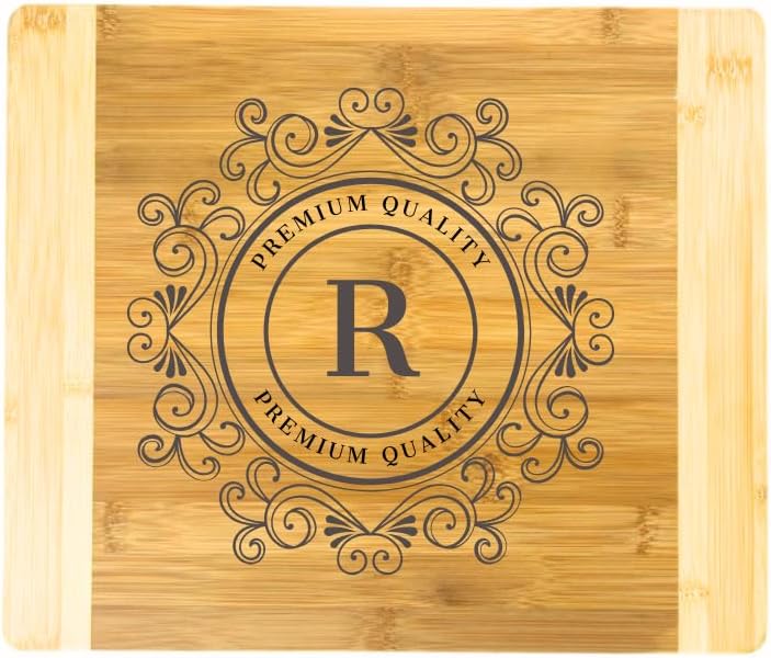 Premium Natural Two Tone Bamboo Cutting Board, 13.5" x 11.5", Thick Sturdy Reversible Serving Tray