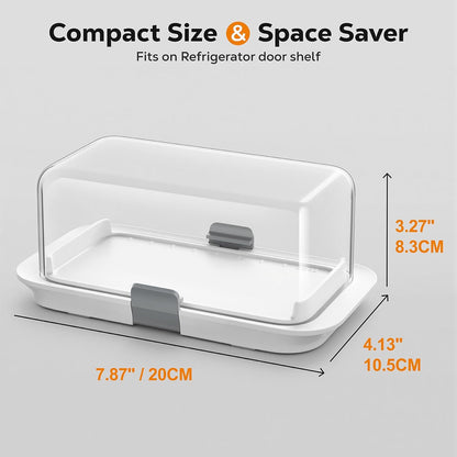 1 lb Countertop, Pisol Large Butter Dish for Canadian Butter, Airtight Butter Keeper with Lid Fit a Full Pound Block