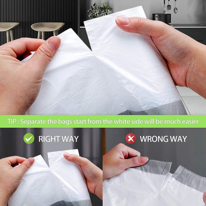 2.6 Gallon 220 Counts Strong Drawstring Trash Bags Garbage Bags by Teivio, Bathroom Bin Liners, 2,2.5,3 Gal Small Plastic Bags for home office kitchen, fit Code R 10 Liter Trash Can