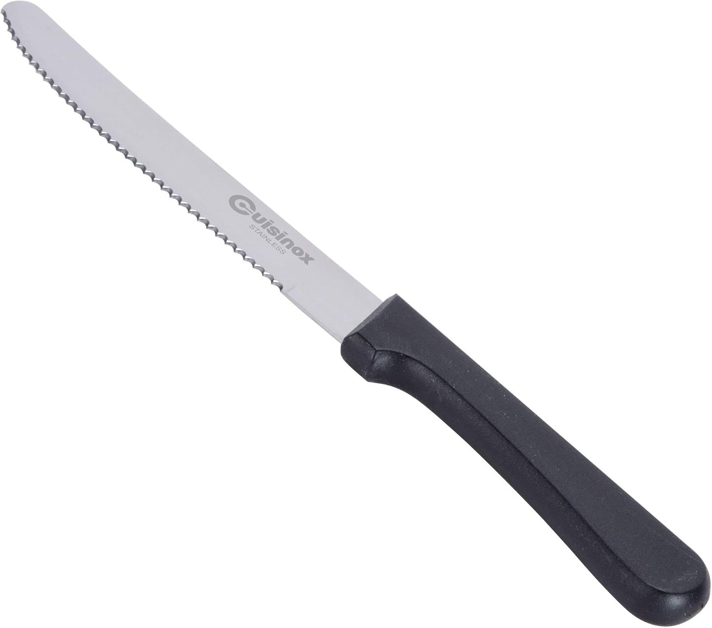 Cuisinox Set of 4 Steak Knives with Black Polypropylene Handle and Rounded Tip