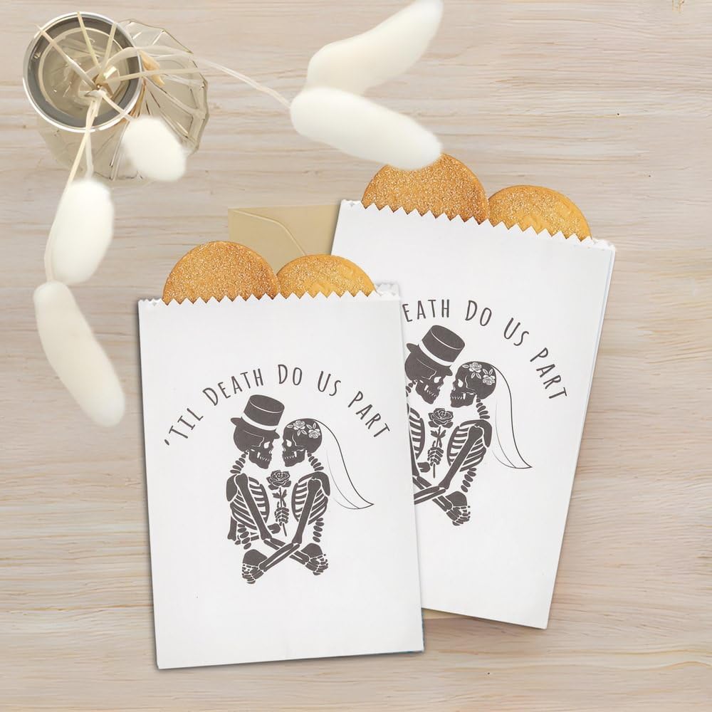 Fun Express Til Death Do Us Part Halloween Wedding Paper Treat Bags Bulk 50 Pieces