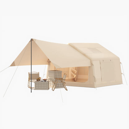 Garvee Inflatable Tents for Camping, Easy Setup Inflatable Hot Tent with Skylight & Stove Jack, Blow Up Tent with Pump, Waterproof Oxford Air Glamping Tents for Adult 6-8 Person
