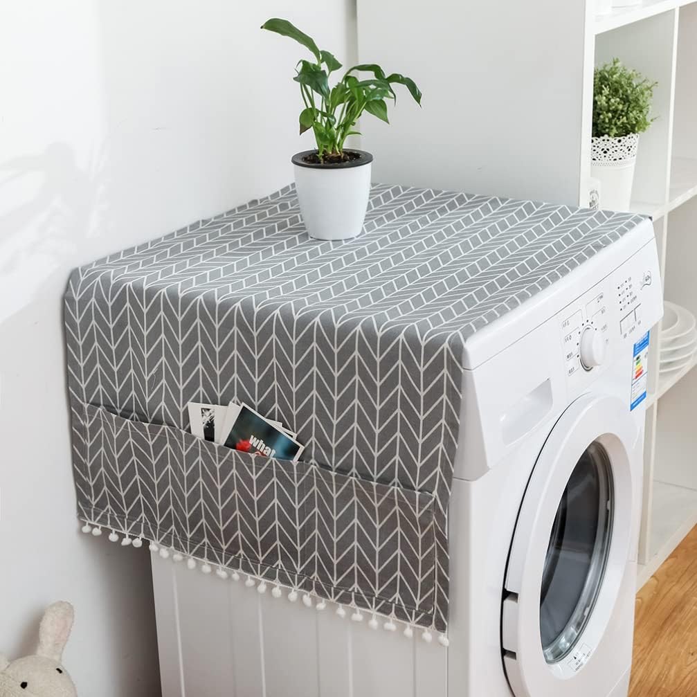 SEWACC Anti-Slip Refrigerator Cover - Fridge, Dryer, Washer Top Protector Mat, Washing Machine Sofa Cover