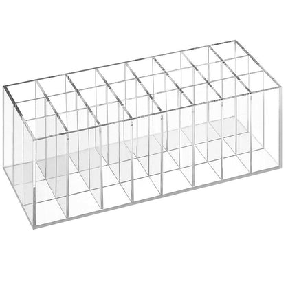 Dmopipp Lipstick Organizer 24 Slot Lipstick Holder Display Rack Small Clear Plastic Compact Lip Gloss Perfume Sample Mascara Holder