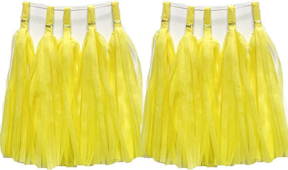 Tissue Paper Tassels Garland Banner Table Decor, Wedding Birthday Baby Shower Party Decorations Supplies (20, Yellow)