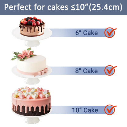 BPFY White Porcelain Cake Stand 10 Inch, Round Dessert Stand, Display Cupcake Stand for Party, Weddings, Birthday, Baby Shower