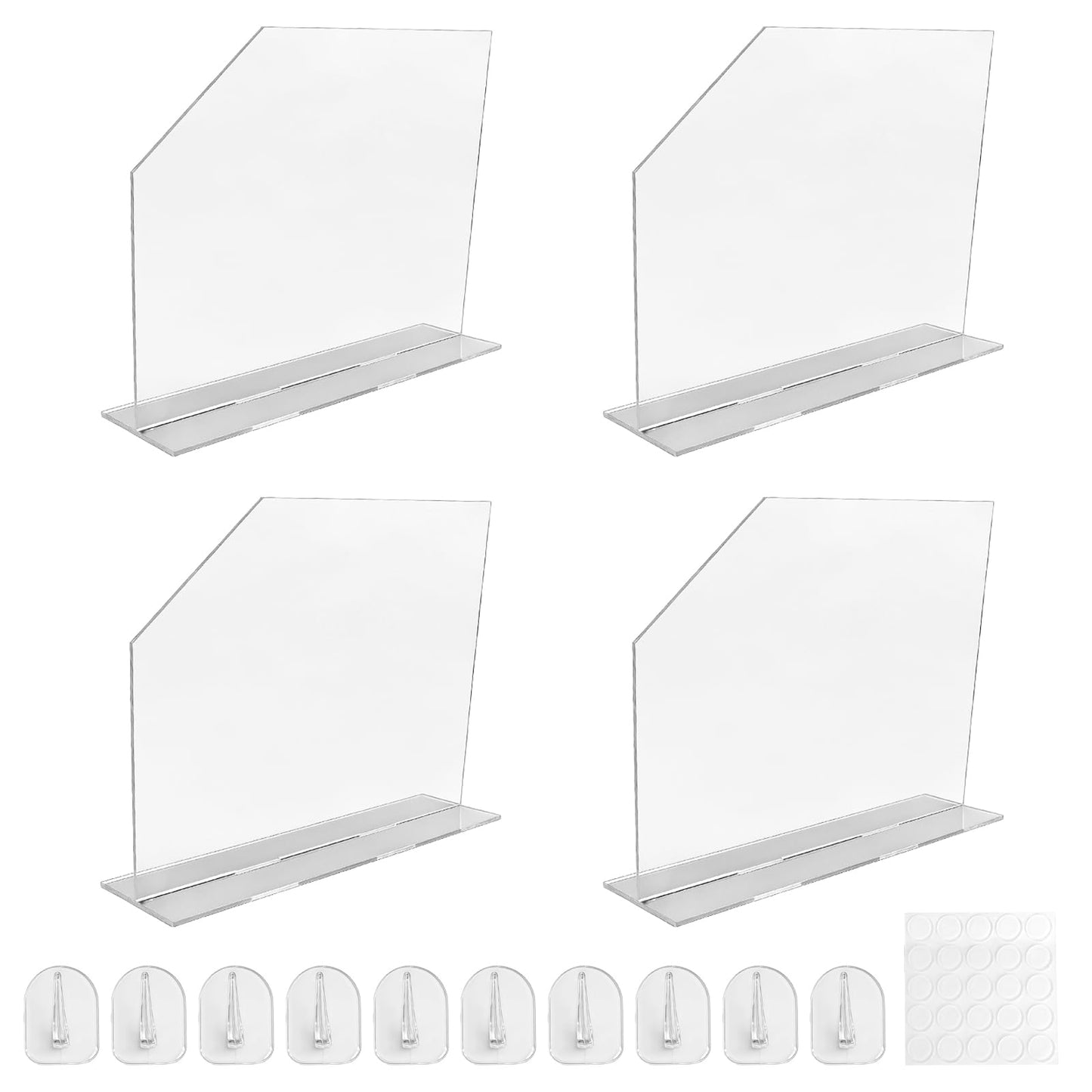 PEDOBALI 4 Pcs Acrylic Sink Splash Guard with Base 16.14 x 13.38 Inch Plate Countertop Partition Transparent Freestanding Panel Barrier for Hospitals Labs Home Kitchen Bathroom